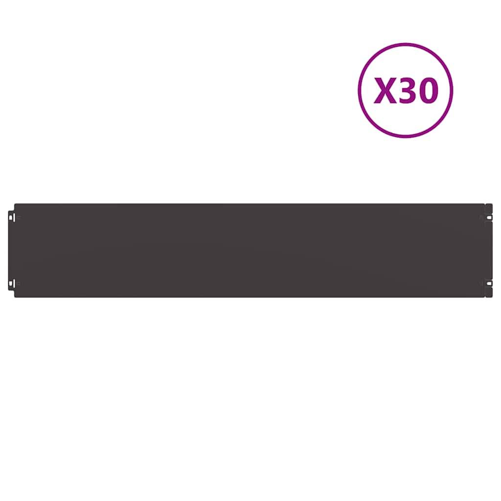 vidaXL Rasenkanten 30 Stk. Schwarz 20x103 cm Kaltgewalzter Stahl