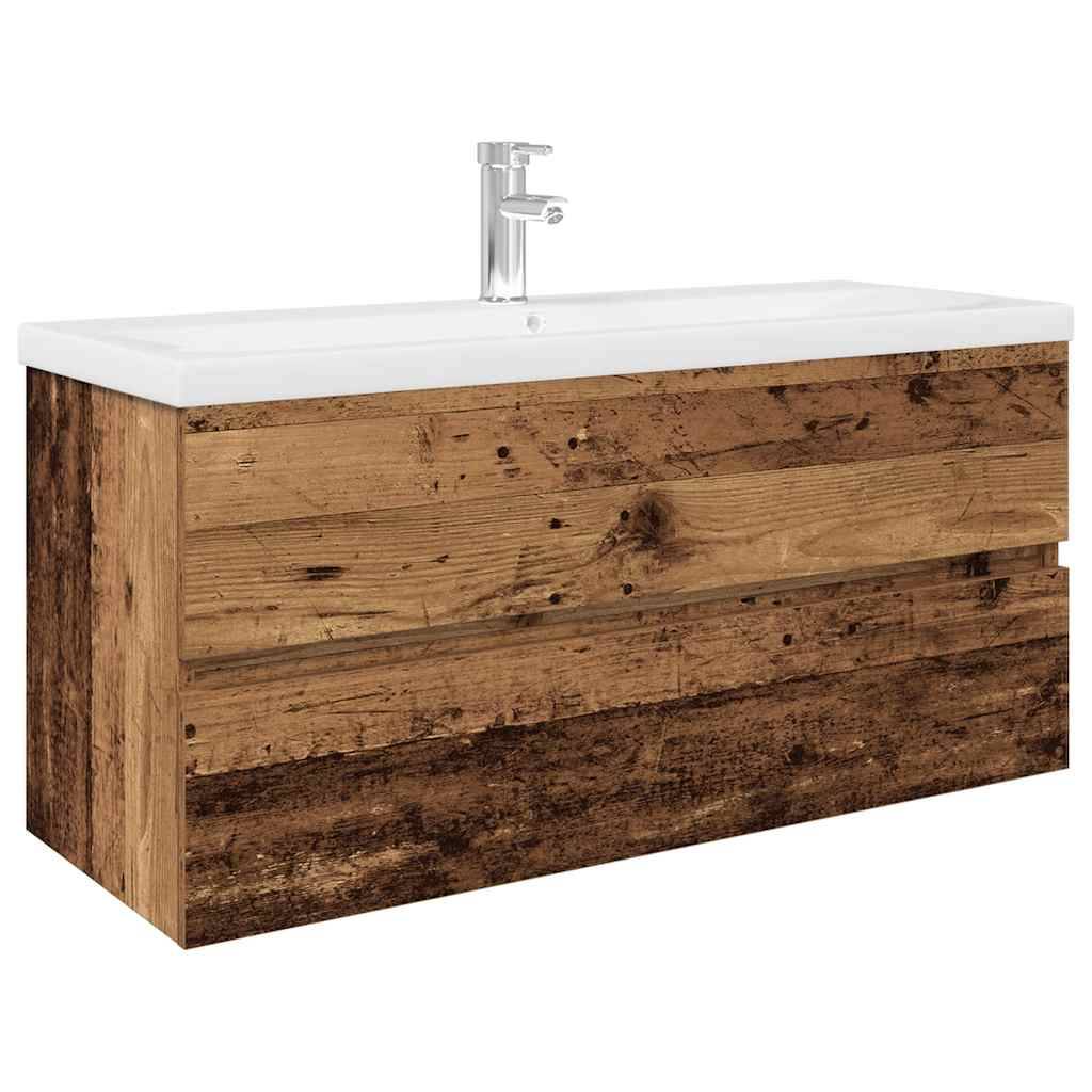 vidaXL Waschbeckenunterschrank mit Einbaubecken und Wasserhahn