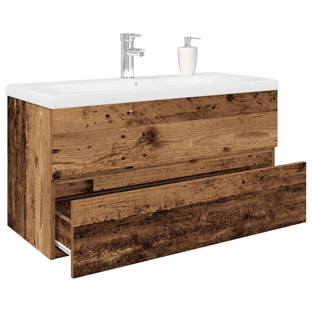 vidaXL Waschbeckenunterschrank mit Einbaubecken und Wasserhahn