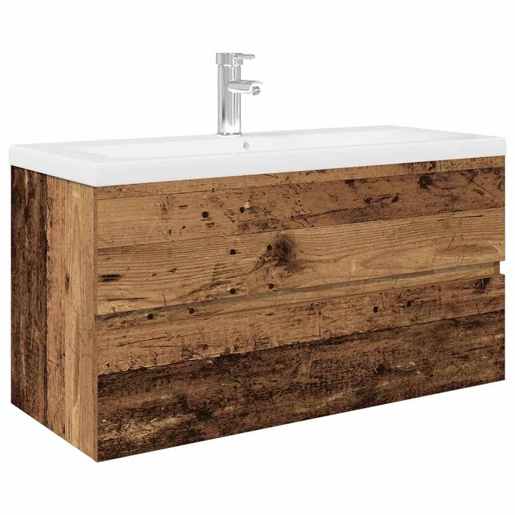 vidaXL Waschbeckenunterschrank mit Einbaubecken und Wasserhahn
