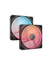 CORSAIR iCUE Link LX140-R RGB - Gehäuselüfter - Reverse-Lüfterblätter - 140 mm - Schwarz (Packung mit 2)
