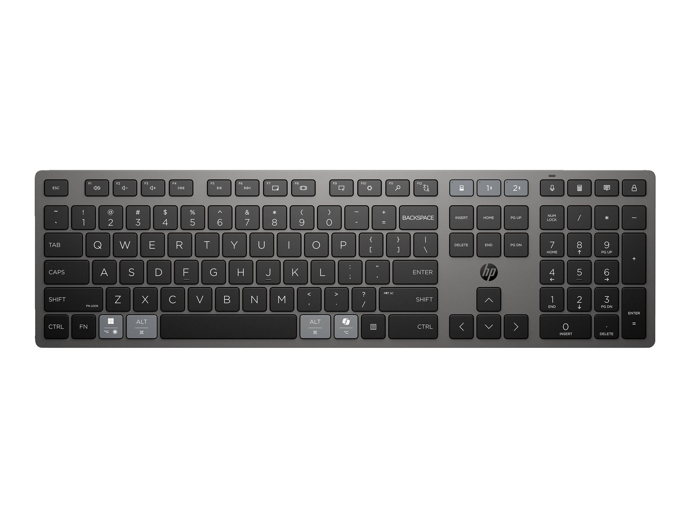 HP 720 - Tastatur - multi-device, rechargeable, powered by SuperCapacitor, 22 programmable keys