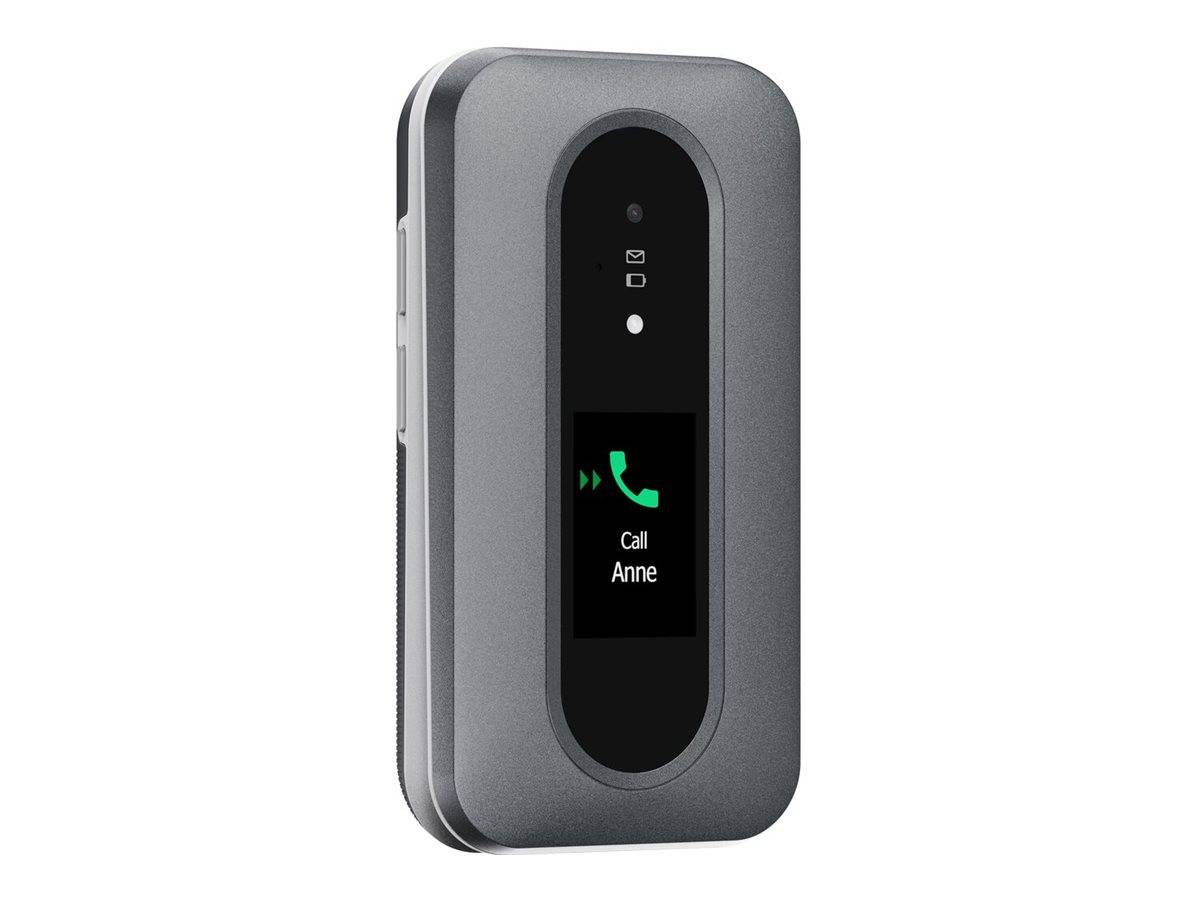 Doro Leva L30 4G, Gro?tastenklapphandy, graphit-wei? 4G/LTE, Notruftaste, inkl. Tischladestation