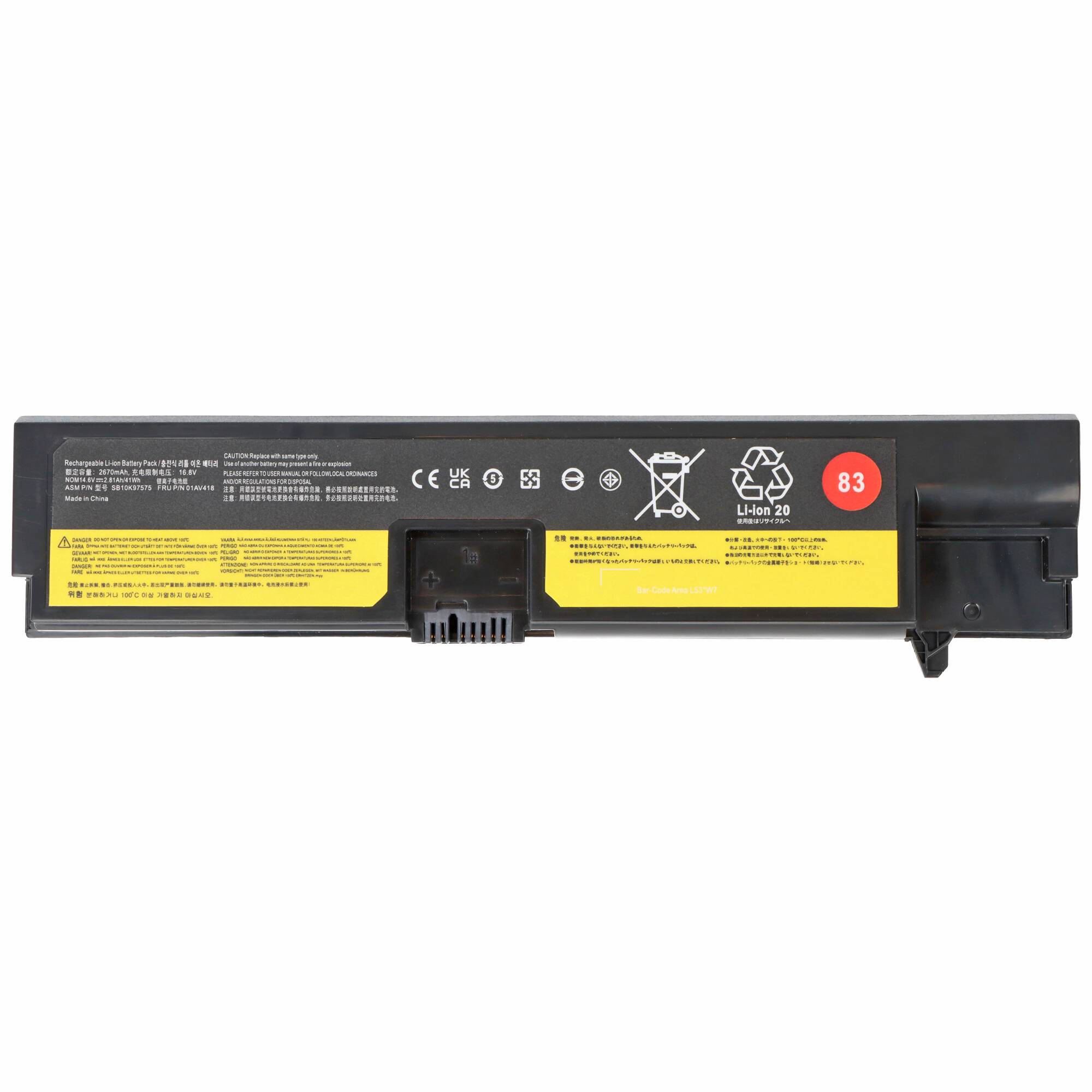 Akku passend für Lenovo ThinkPad E570, E575, ersetzt Lenovo 4X50M33573, 01AV415, 14,6V 2810mAh