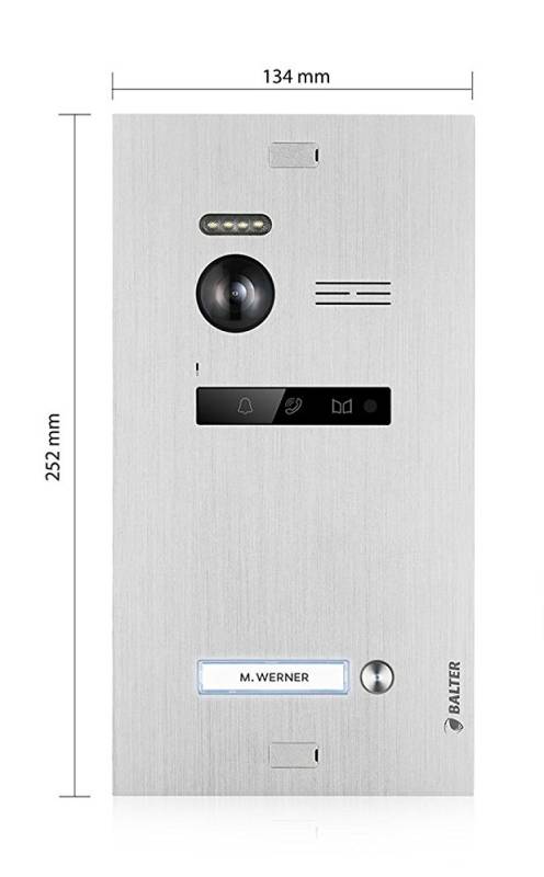 BALTER EVO-MINI Video Sprechanlage 2-Draht Komplett-Set 1-Familie 3 Monitore Silber - Weiß