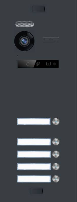 BALTER EVO-MINI Video Türsprechanlage 2-Draht Komplett-Set 5-Familie Anthrazitgrau - Weiß