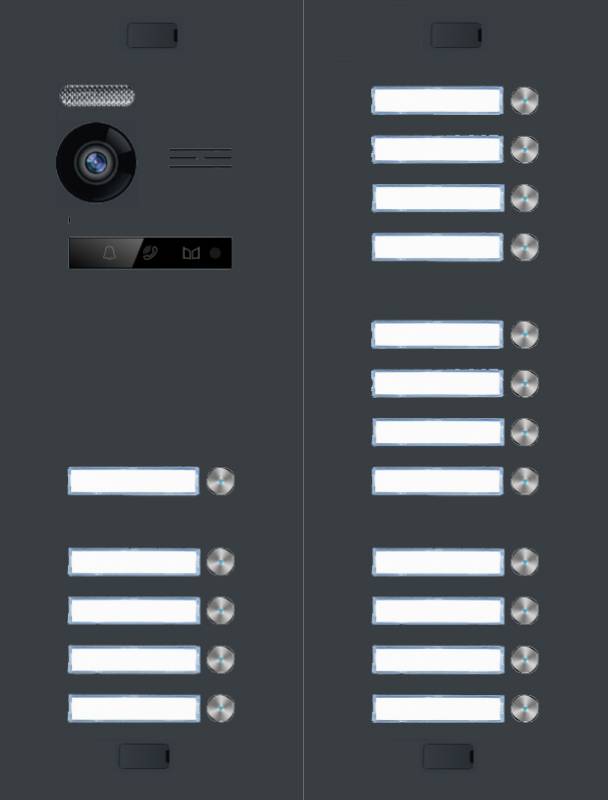 BALTER EVO-MINI Video Türsprechanlage 2-Draht Komplett-Set 17-Familie Anthrazitgrau - Weiß