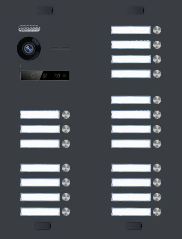 BALTER EVO-MINI Video Türsprechanlage 2-Draht Komplett-Set 19-Familie Anthrazitgrau - Weiß