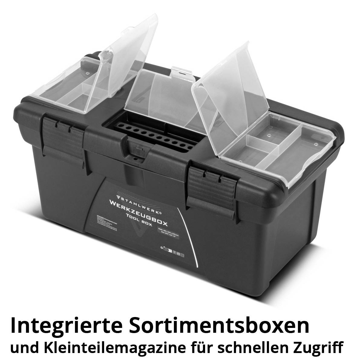 STAHLWERK Toolbox Set mit 5 leeren Werkzeugkisten Modul-System Werkzeugkasten