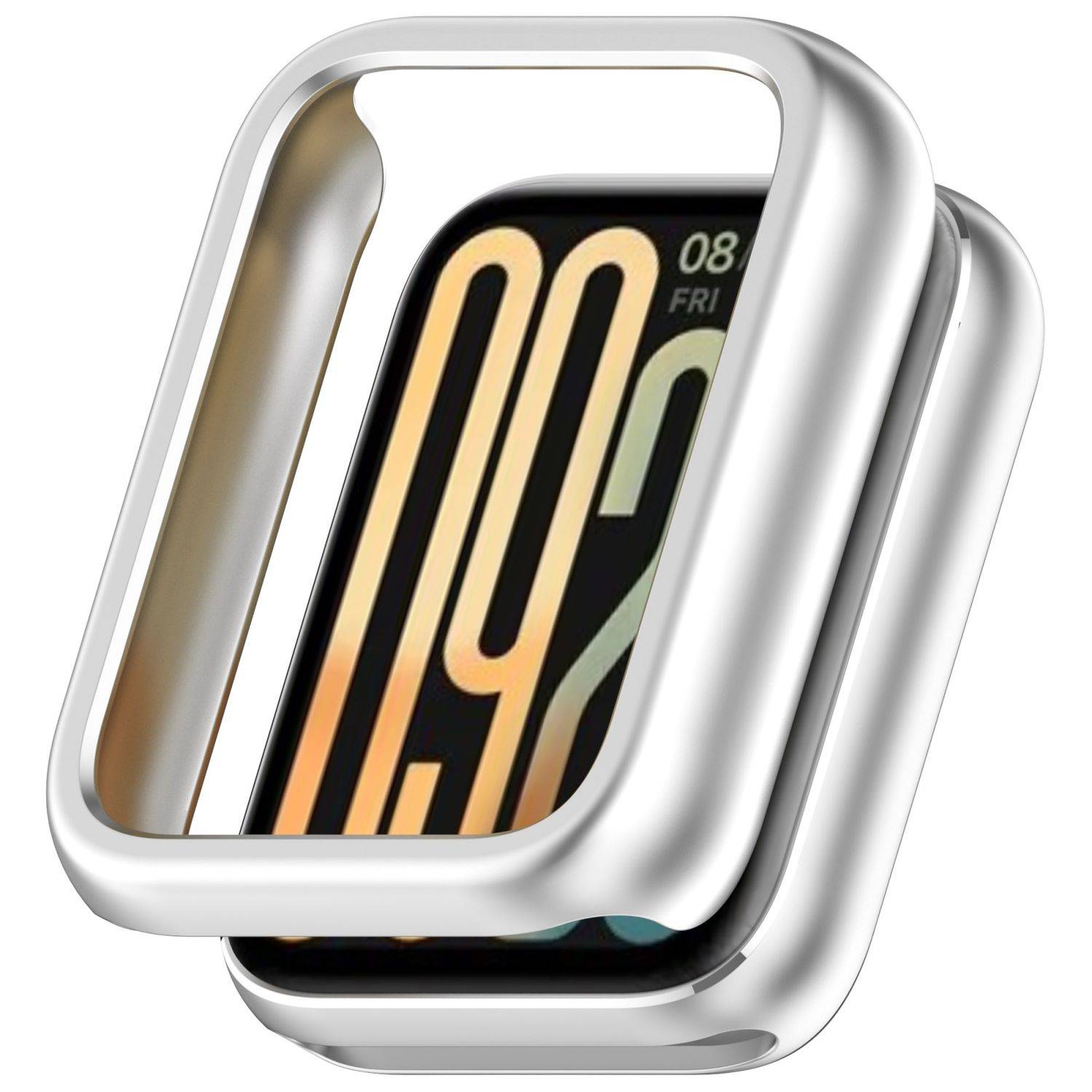 Für Xiaomi Smart Band 9 Pro Kunststoff Schutz Hülle Case Gehäuse Design Silber