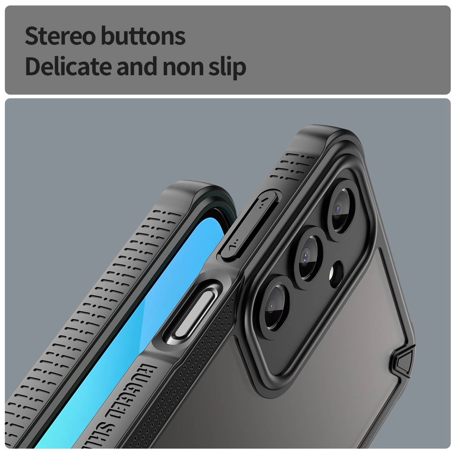 Für Samsung Galaxy A16 5G Armor Glaze Design Kunststoff Hybrid TPU Hülle Schwarz