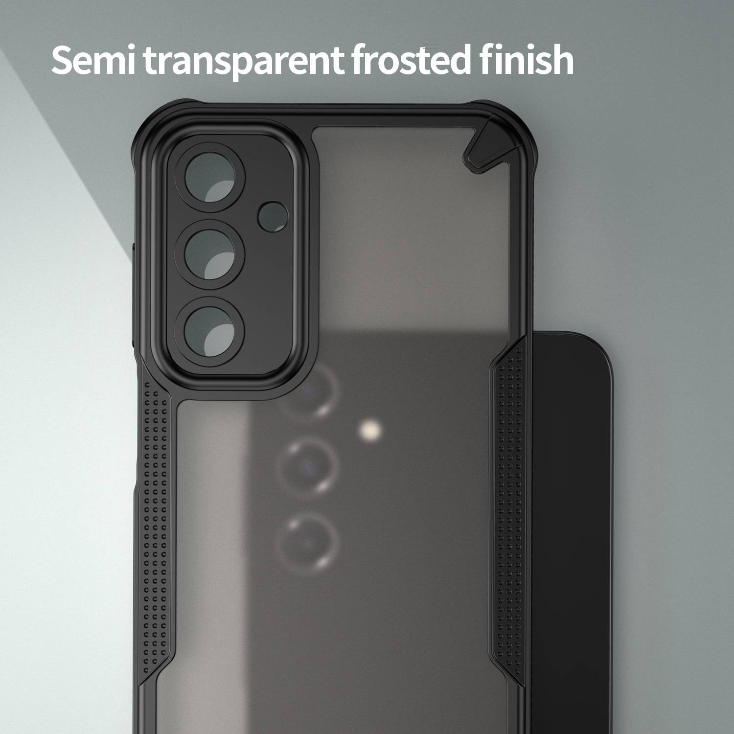 Für Samsung Galaxy A16 5G Armor Glaze Design Kunststoff Hybrid TPU Hülle Schwarz