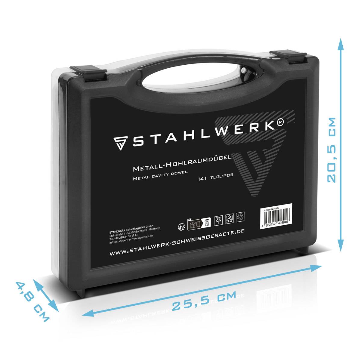 STAHLWERK Metall-Hohlraumdübel 141-teiliges Set mit vormontierten Schrauben