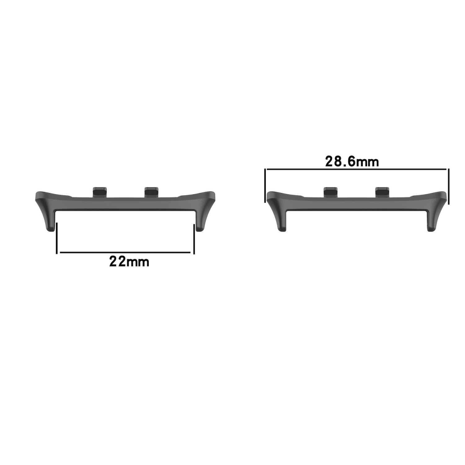 Für Honor Watch 5 1 Paar Edelstahl Band 22mm Verbindungsstück Adapter Schwarz