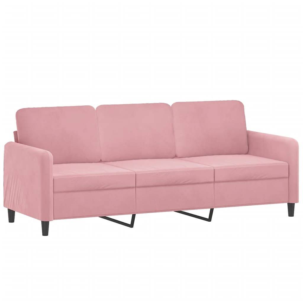 vidaXL 3-tlg. Sofagarnitur Rosa Samt