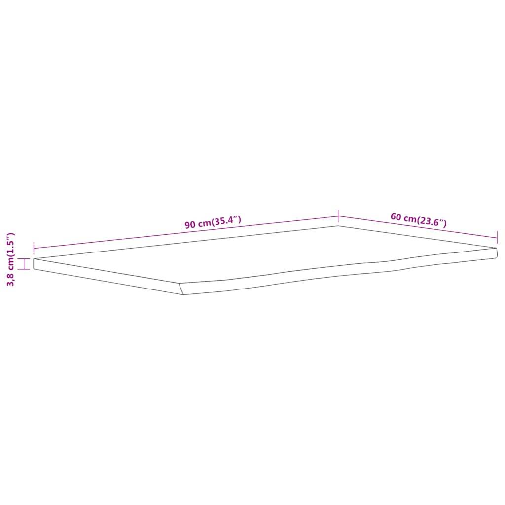 vidaXL Waschtischplatte 90x60x3,8 cm Rechteckig Massivholz Akazie
