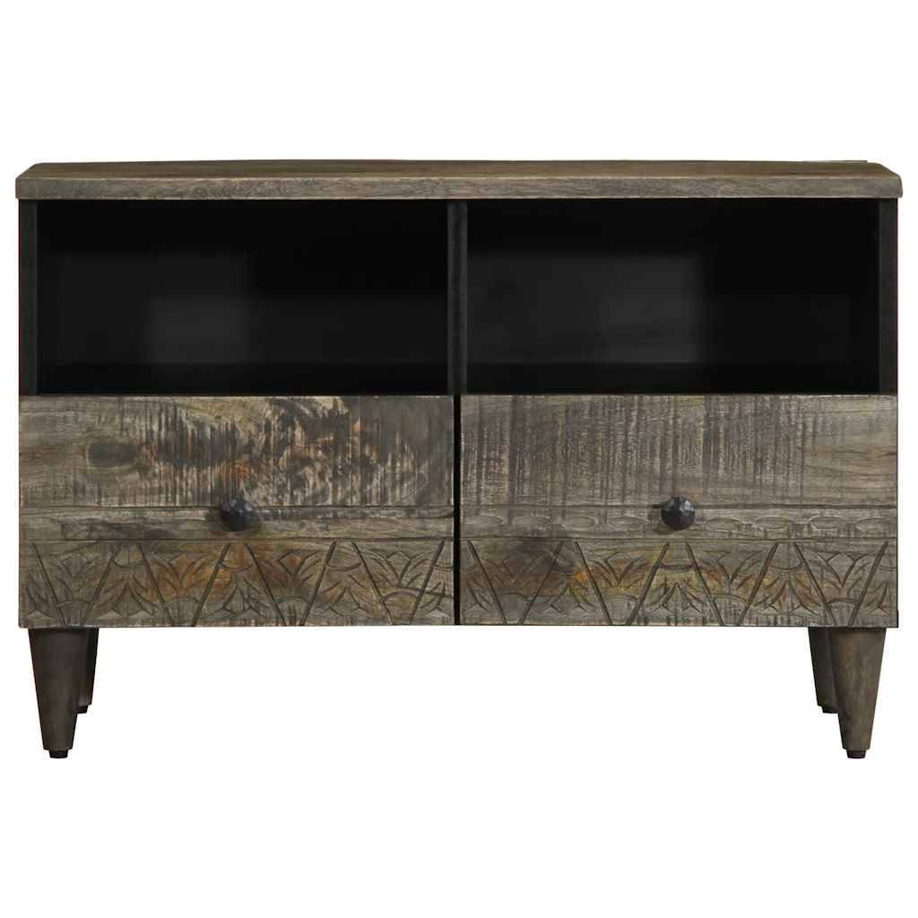 vidaXL TV-Schrank Hellgrau 70x33,5x46 cm Massivholz Mango
