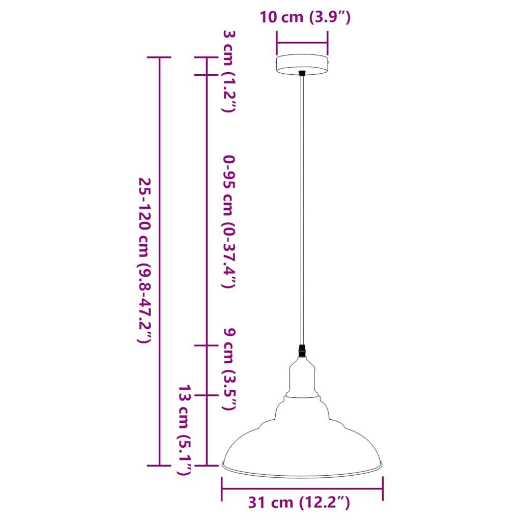 vidaXL Pendelleuchte Höhenverstellbar E27 Grün Glänzend Ø 31 cm Metall