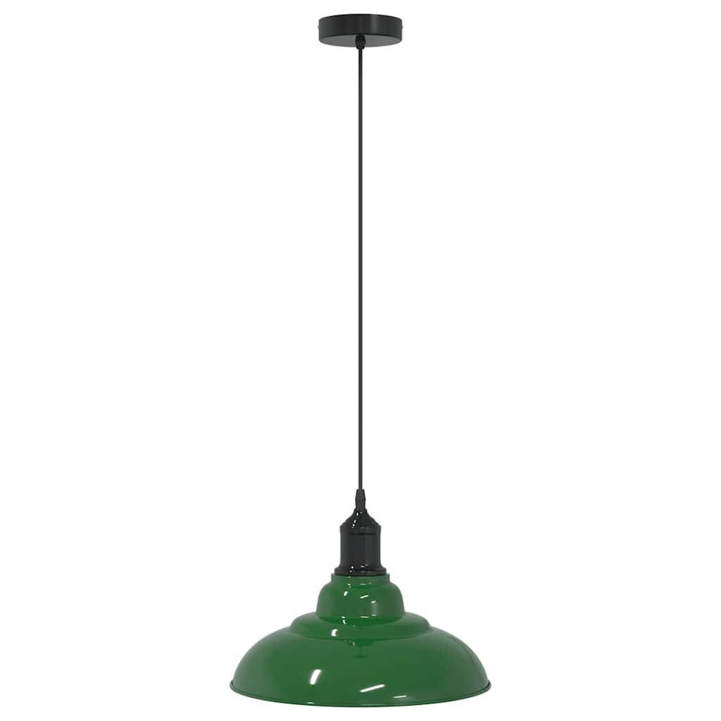 vidaXL Pendelleuchte Höhenverstellbar E27 Grün Glänzend Ø 31 cm Metall