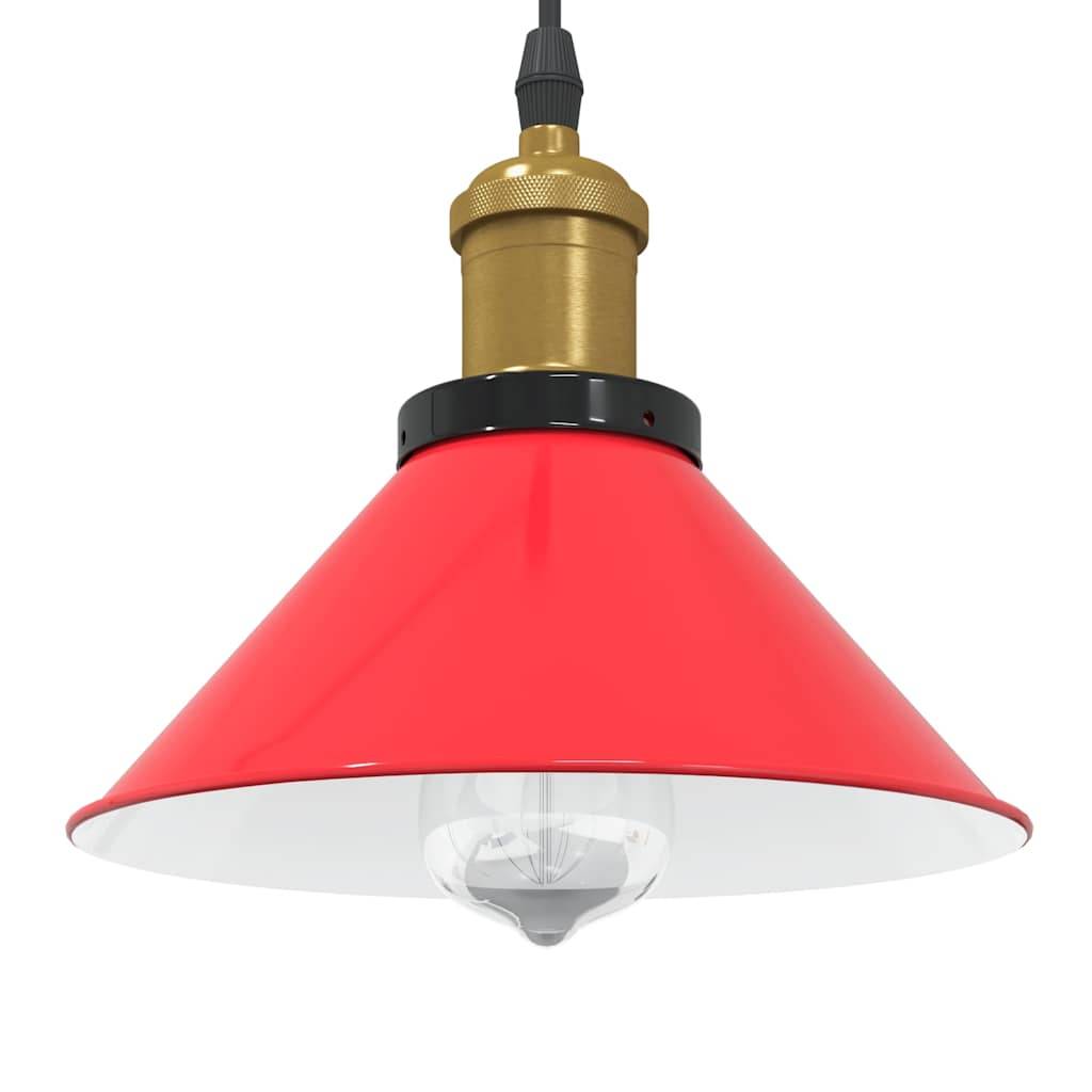 vidaXL Pendelleuchte Höhenverstellbar E27 Rot Glänzend Ø 22 cm Metall