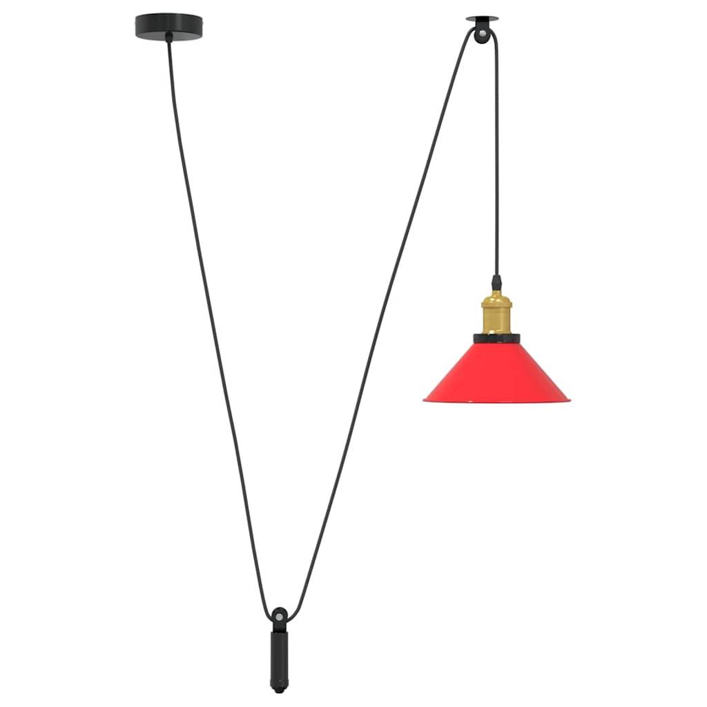 vidaXL Pendelleuchte Höhenverstellbar E27 Rot Glänzend Ø 22 cm Metall