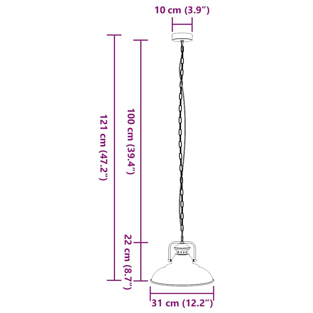 vidaXL Pendelleuchte E27 Schwarz Ø 31 cm Eisen