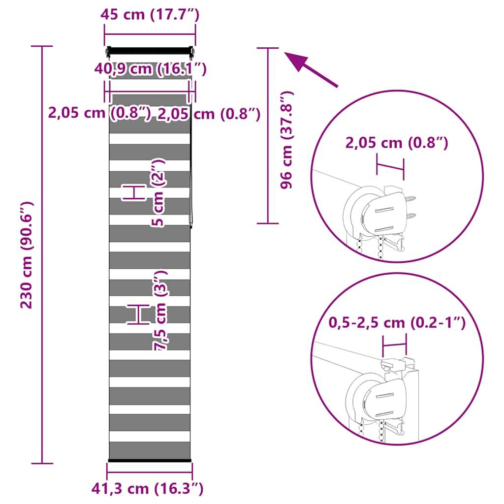 vidaXL Zebrarollo Sandbraun 45x230 cm Stoffbreite 40,9 cm Polyester