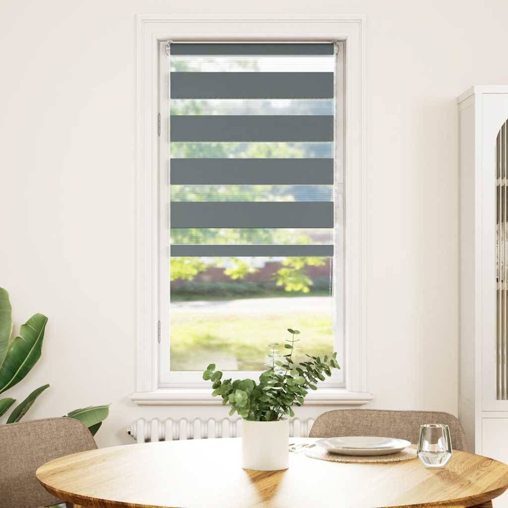 vidaXL Zebrarollo Dunkelgrau 60x100 cm Stoffbreite 55,9 cm Polyester
