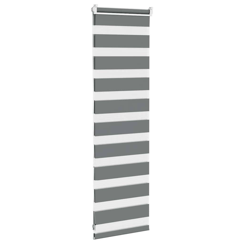 vidaXL Zebrarollo Dunkelgrau 45x100 cm Stoffbreite 40,9 cm Polyester