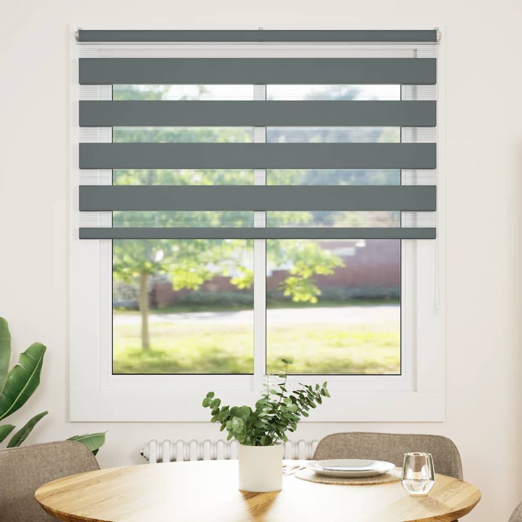 vidaXL Zebrarollo Dunkelgrau 135x150 cm Stoffbreite 130,9 cm Polyester