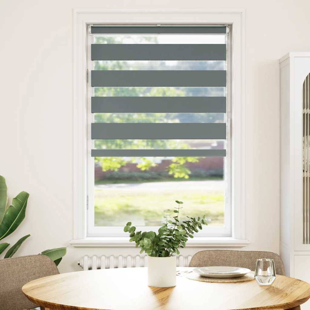 vidaXL Zebrarollo Dunkelgrau 75x150 cm Stoffbreite 70,9 cm Polyester