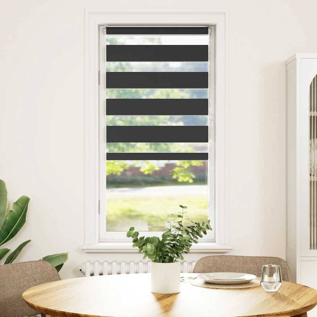 vidaXL Zebrarollo Schwarz 60x100 cm Stoffbreite 55,9 cm Polyester