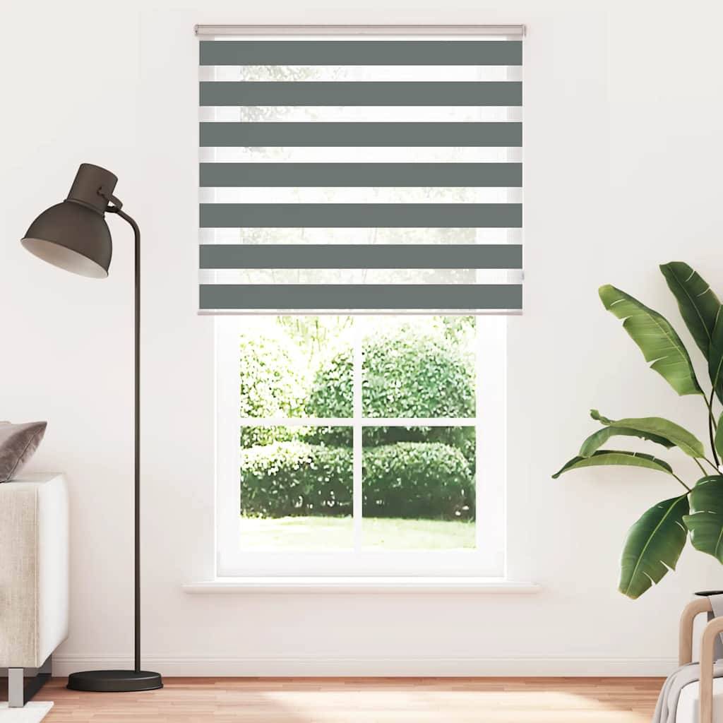 vidaXL Zebrarollo Dunkelgrau 125x230 cm Stoffbreite 120,9 cm Polyester