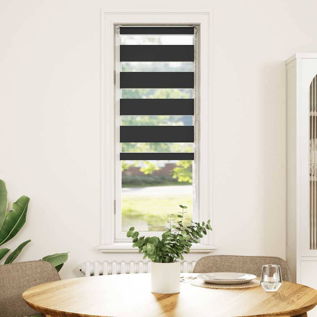 vidaXL Zebrarollo Schwarz 45x100 cm Stoffbreite 40,9 cm Polyester