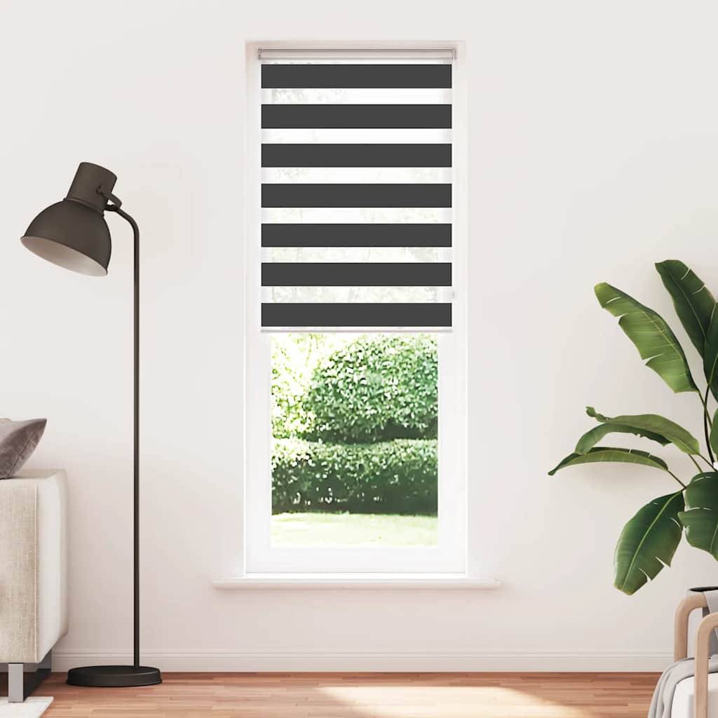 vidaXL Zebrarollo Schwarz 70x230 cm Stoffbreite 65,9 cm Polyester
