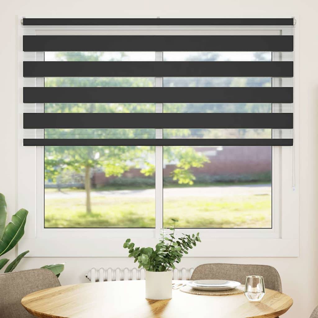 vidaXL Zebrarollo Schwarz 165x150 cm Stoffbreite 160,9 cm Polyester