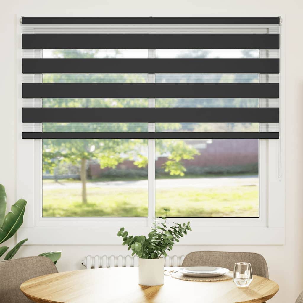 vidaXL Zebrarollo Schwarz 160x150 cm Stoffbreite 155,9 cm Polyester