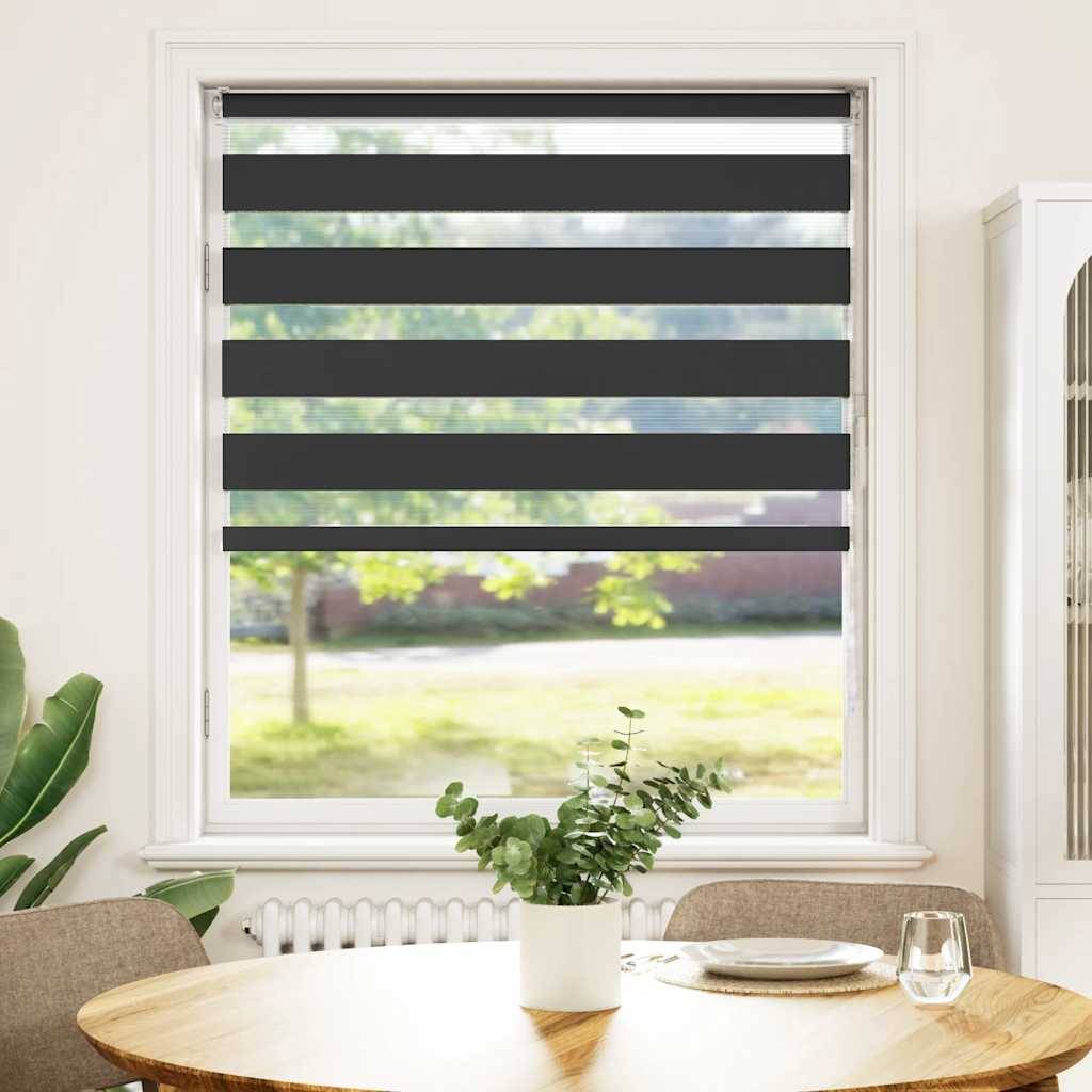 vidaXL Zebrarollo Schwarz 115x150 cm Stoffbreite 110,9 cm Polyester