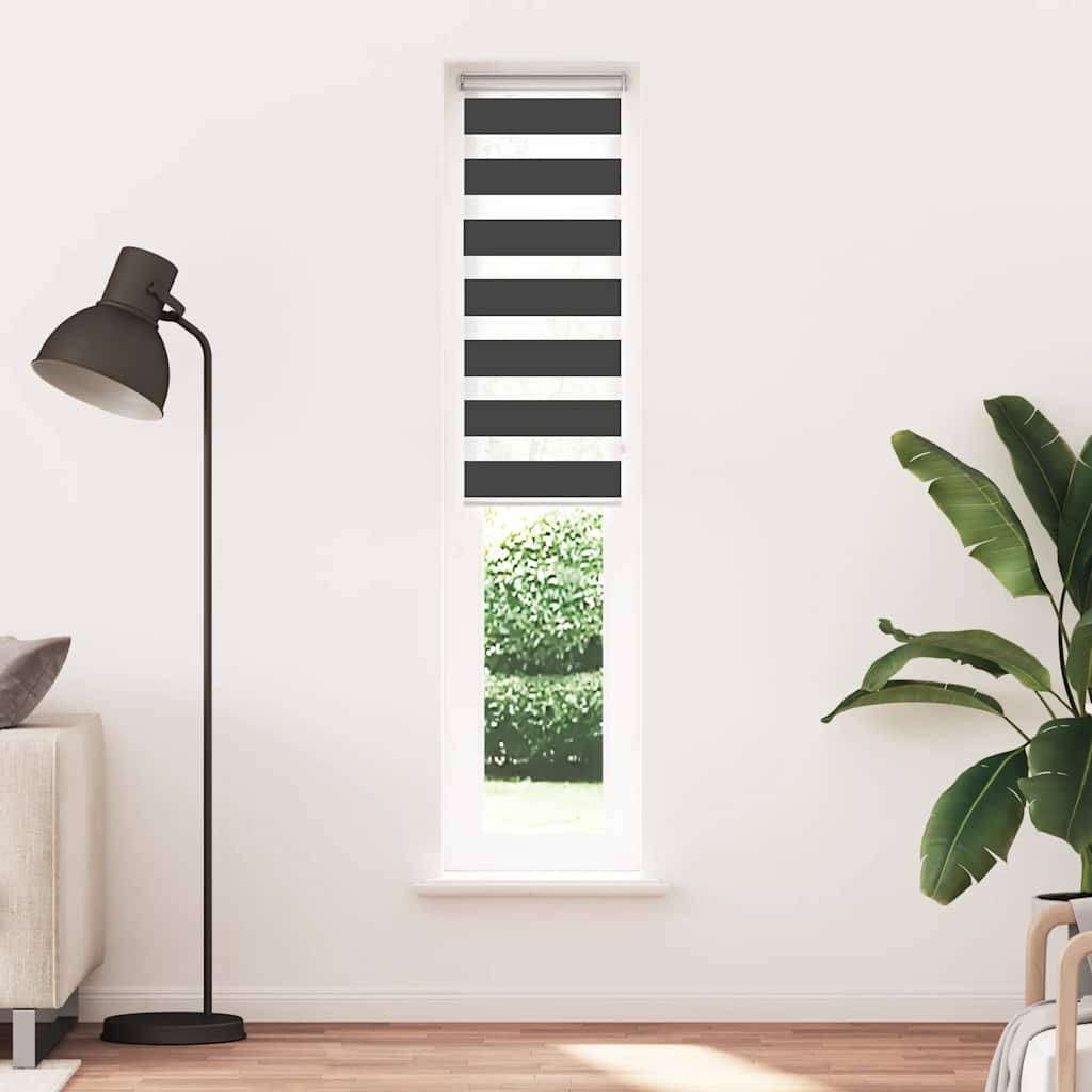 vidaXL Zebrarollo Schwarz 45x230 cm Stoffbreite 40,9 cm Polyester