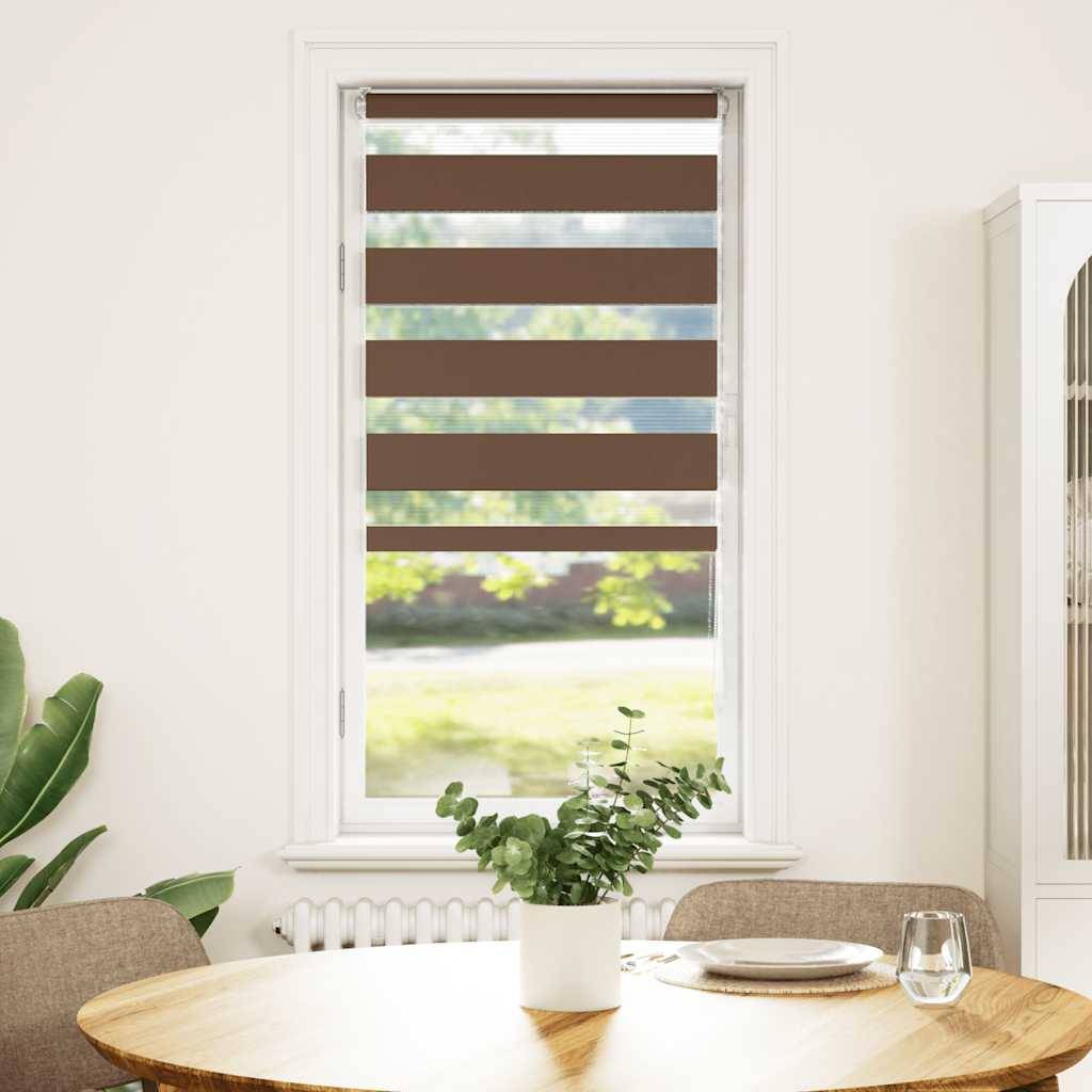 vidaXL Zebrarollo Braun 55x150 cm Stoffbreite 50,9 cm Polyester