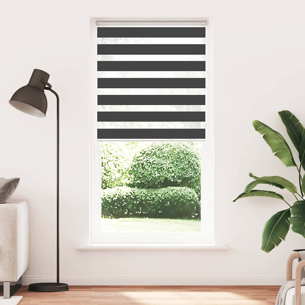 vidaXL Zebrarollo Schwarz 115x200 cm Stoffbreite 110,9 cm Polyester