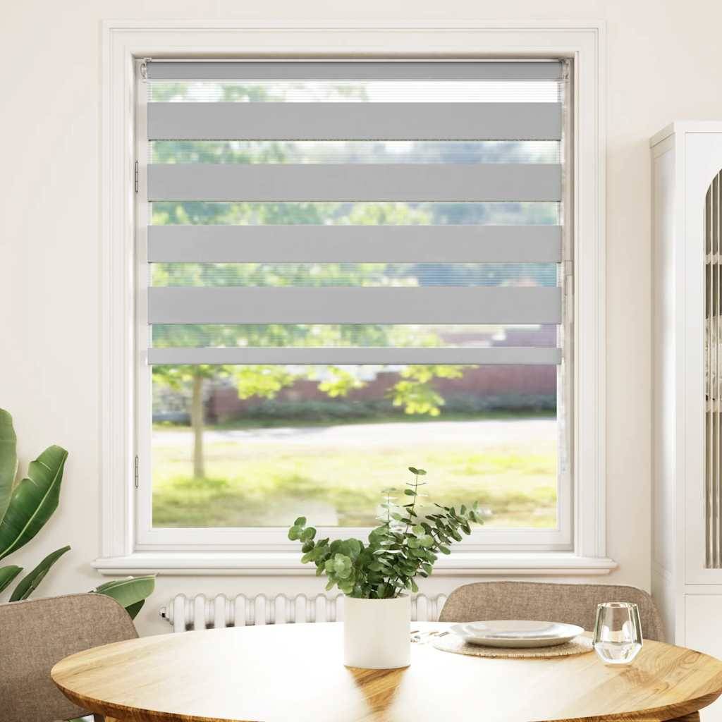 vidaXL Zebrarollo Hellgrau 95x100 cm Stoffbreite 90,9 cm Polyester