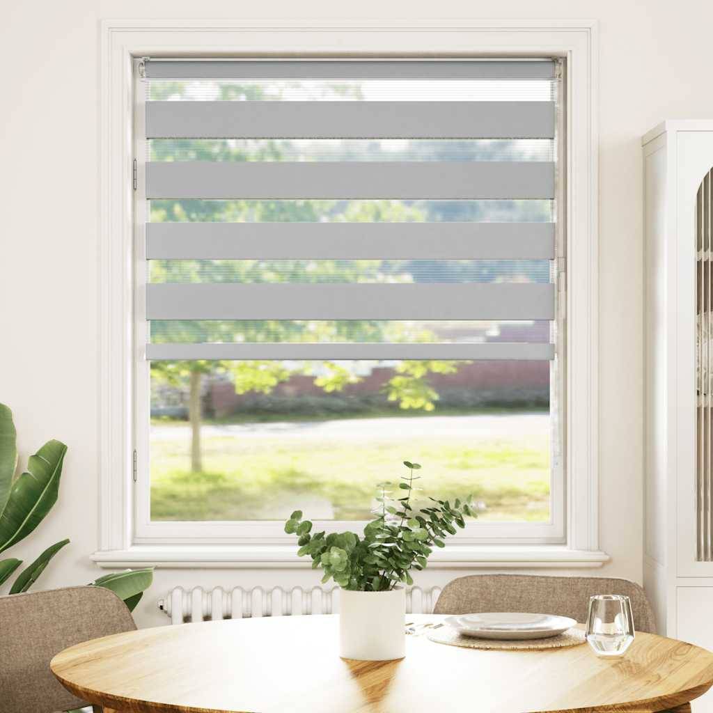 vidaXL Zebrarollo Hellgrau 105x150cm Stoffbreite 100,9 cm Polyester