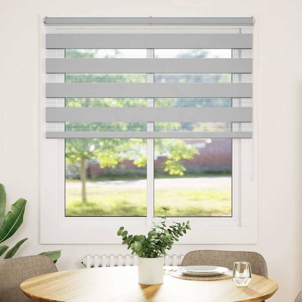 vidaXL Zebrarollo Hellgrau 120x100 cm Stoffbreite 115,9 cm Polyester