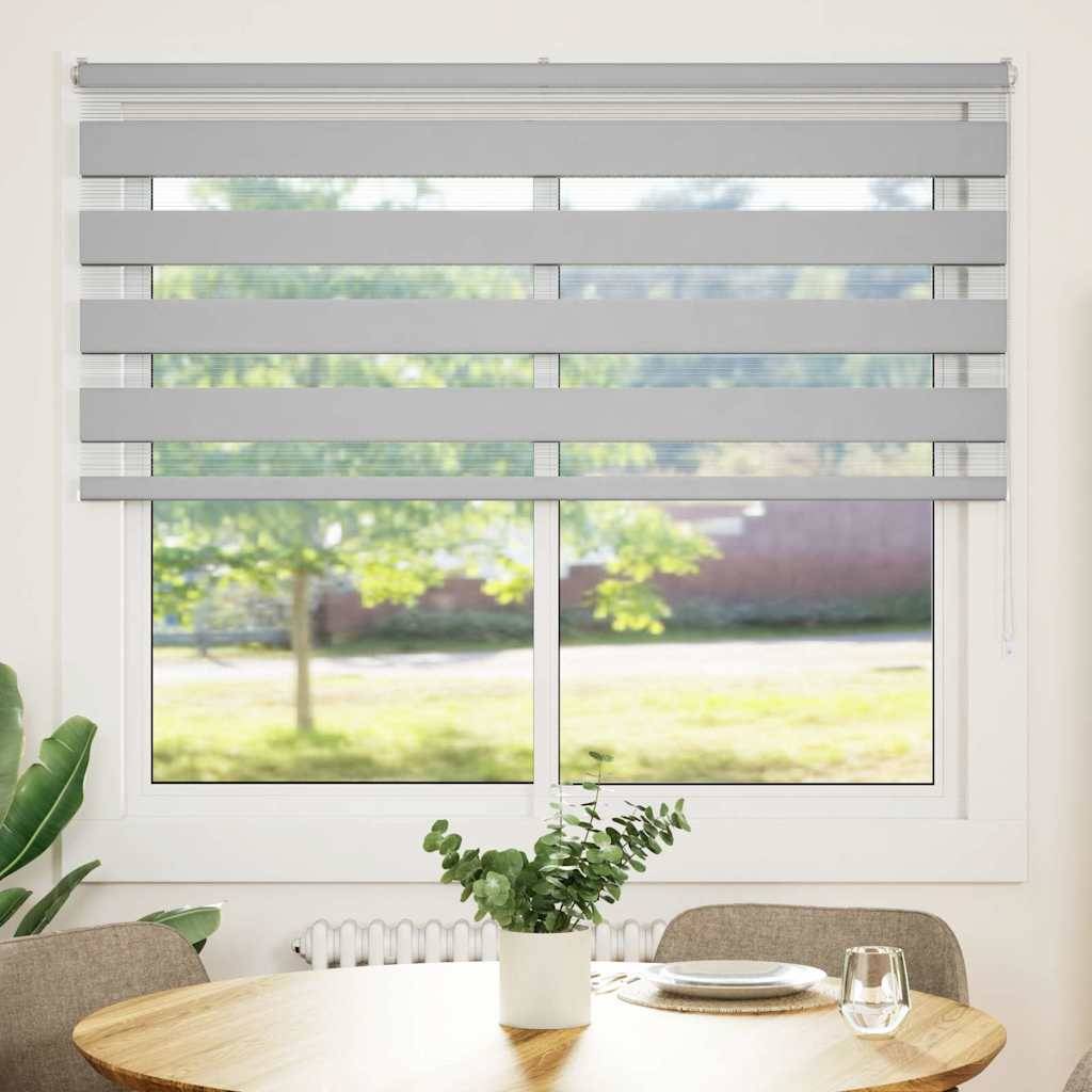 vidaXL Zebrarollo Hellgrau 155x100 cm Stoffbreite 150,9 cm Polyester