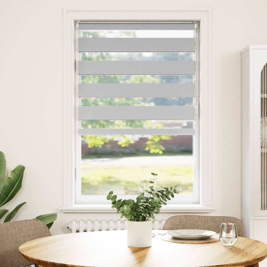 vidaXL Zebrarollo Hellgrau 70x100 cm Stoffbreite 65,9 cm Polyester