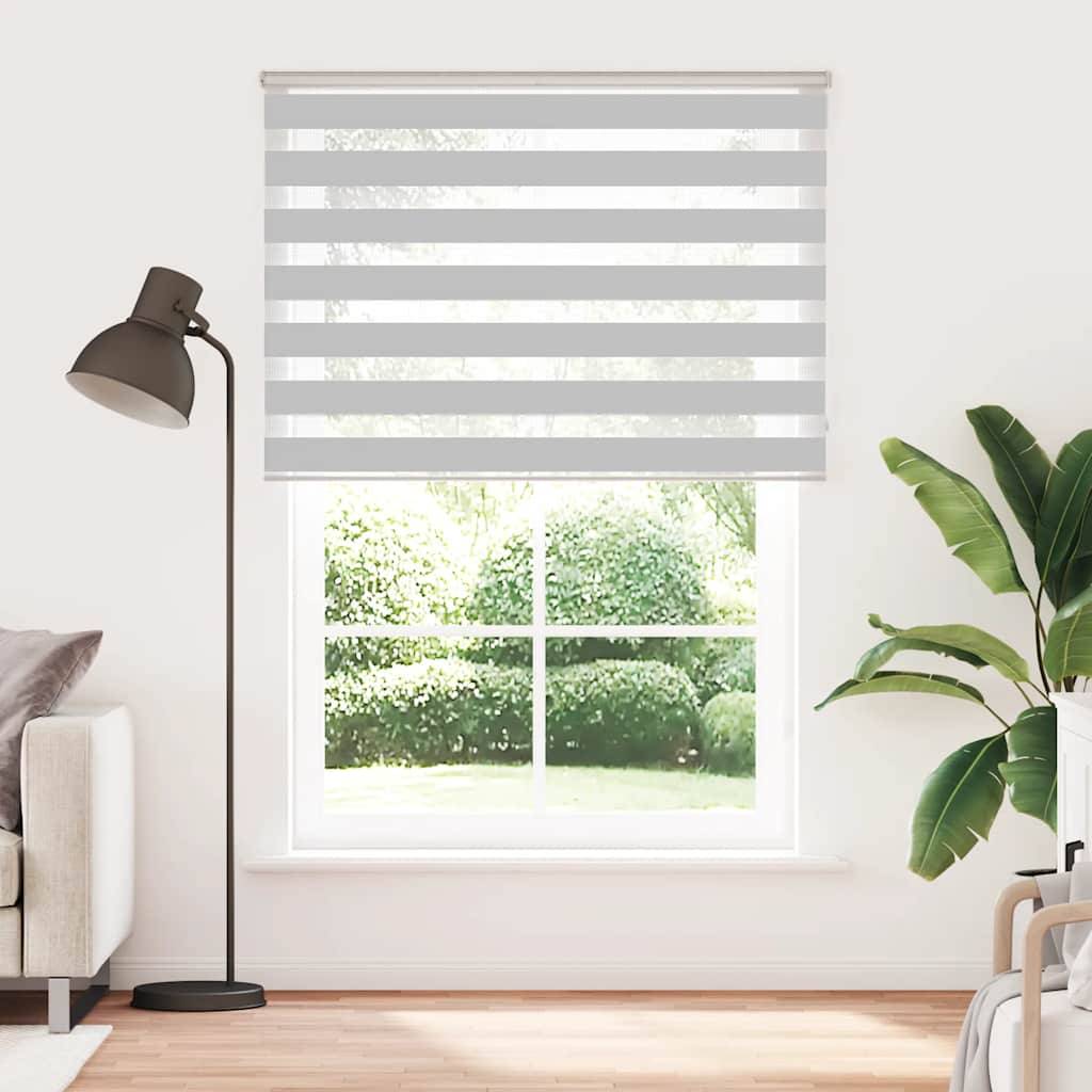 vidaXL Zebrarollo Hellgrau 160x200 cm Stoffbreite 155,9 cm Polyester