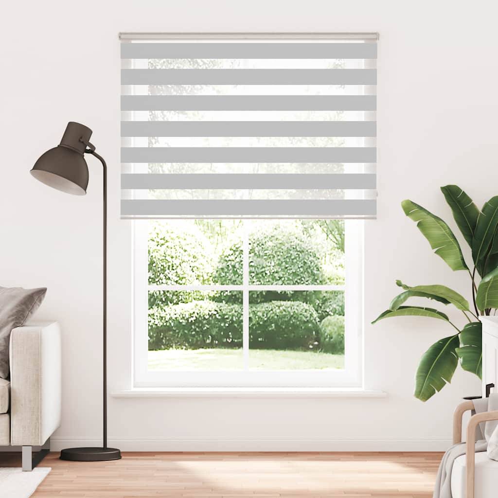vidaXL Zebrarollo Hellgrau 155x200 cm Stoffbreite 150,9 cm Polyester