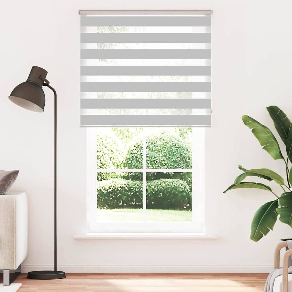 vidaXL Zebrarollo Hellgrau 120x230 cm Stoffbreite 115,9 cm Polyester