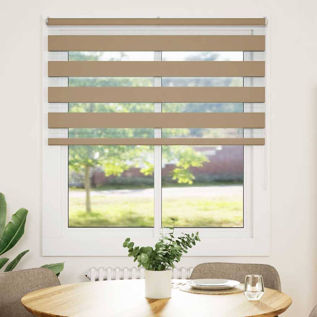vidaXL Zebrarollo Sandbraun 120x150 cm Stoffbreite 115,9 cm Polyester